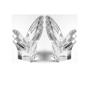 Set of 2 crystal Mikasa Deco candleholders. 5”